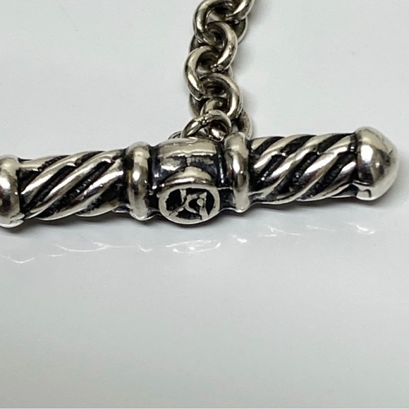 David Yurman Figaro Sterling Silver Chain with 18k Gold Link. - Picture 4 of 6